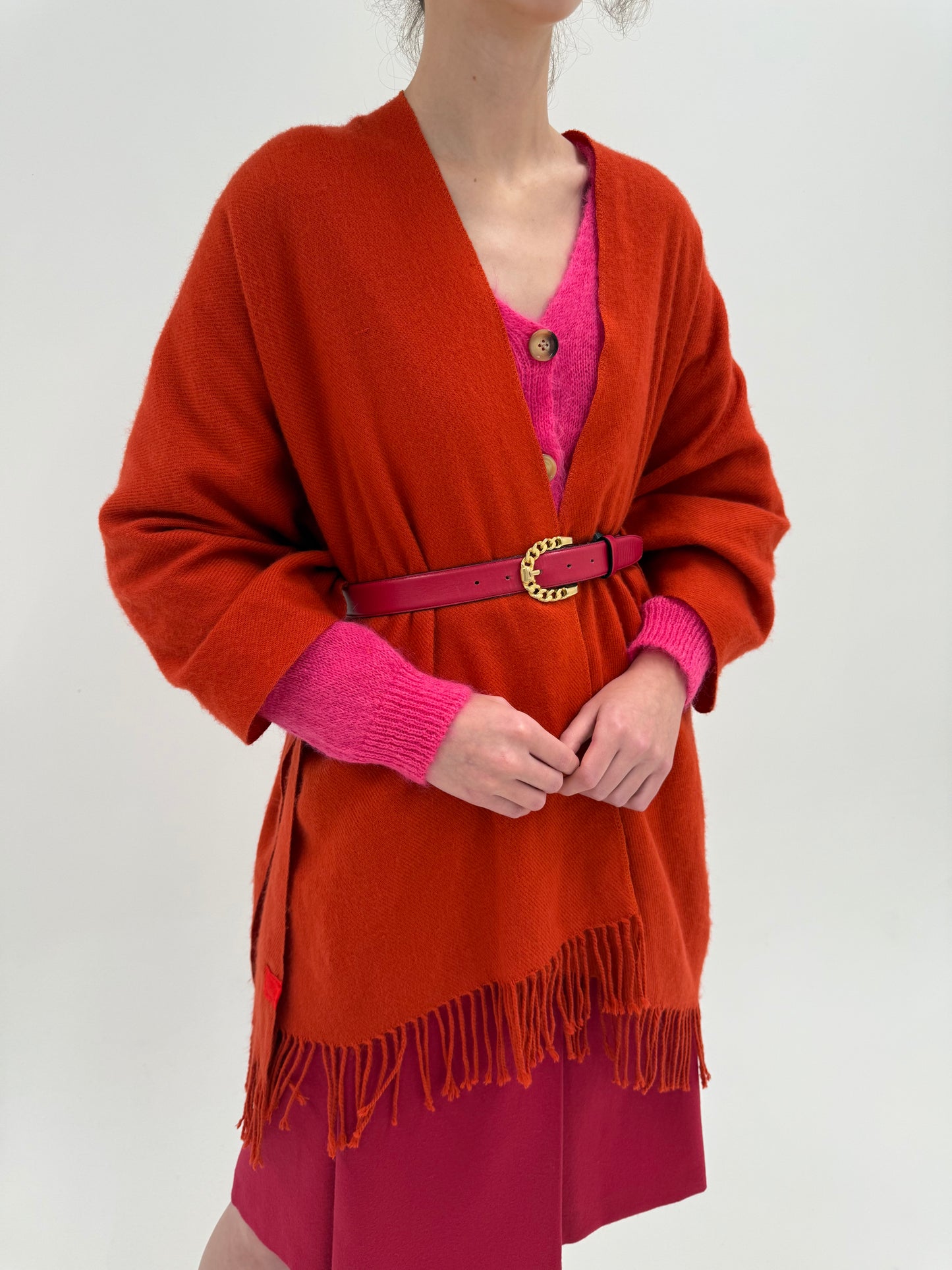 Capa oranj din lana extrafina