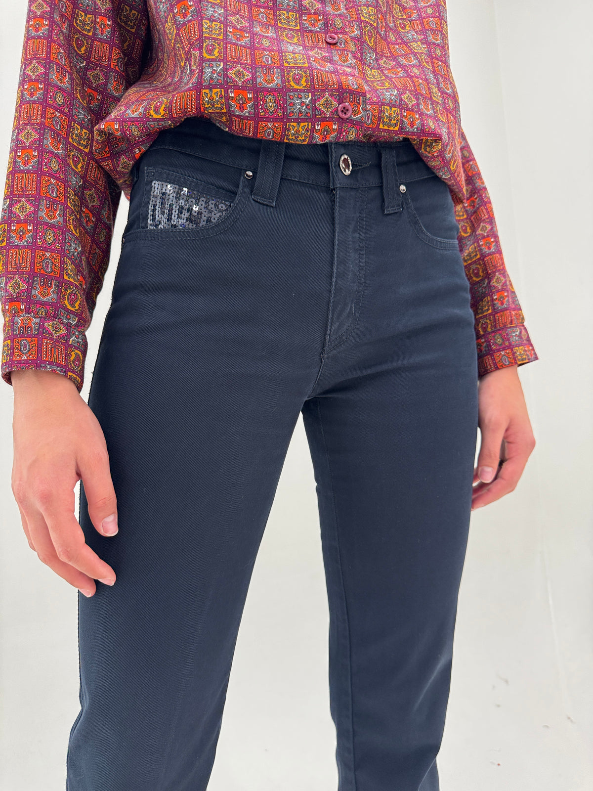 Pantaloni Armani naby blue ultra confort usor modelatori petite