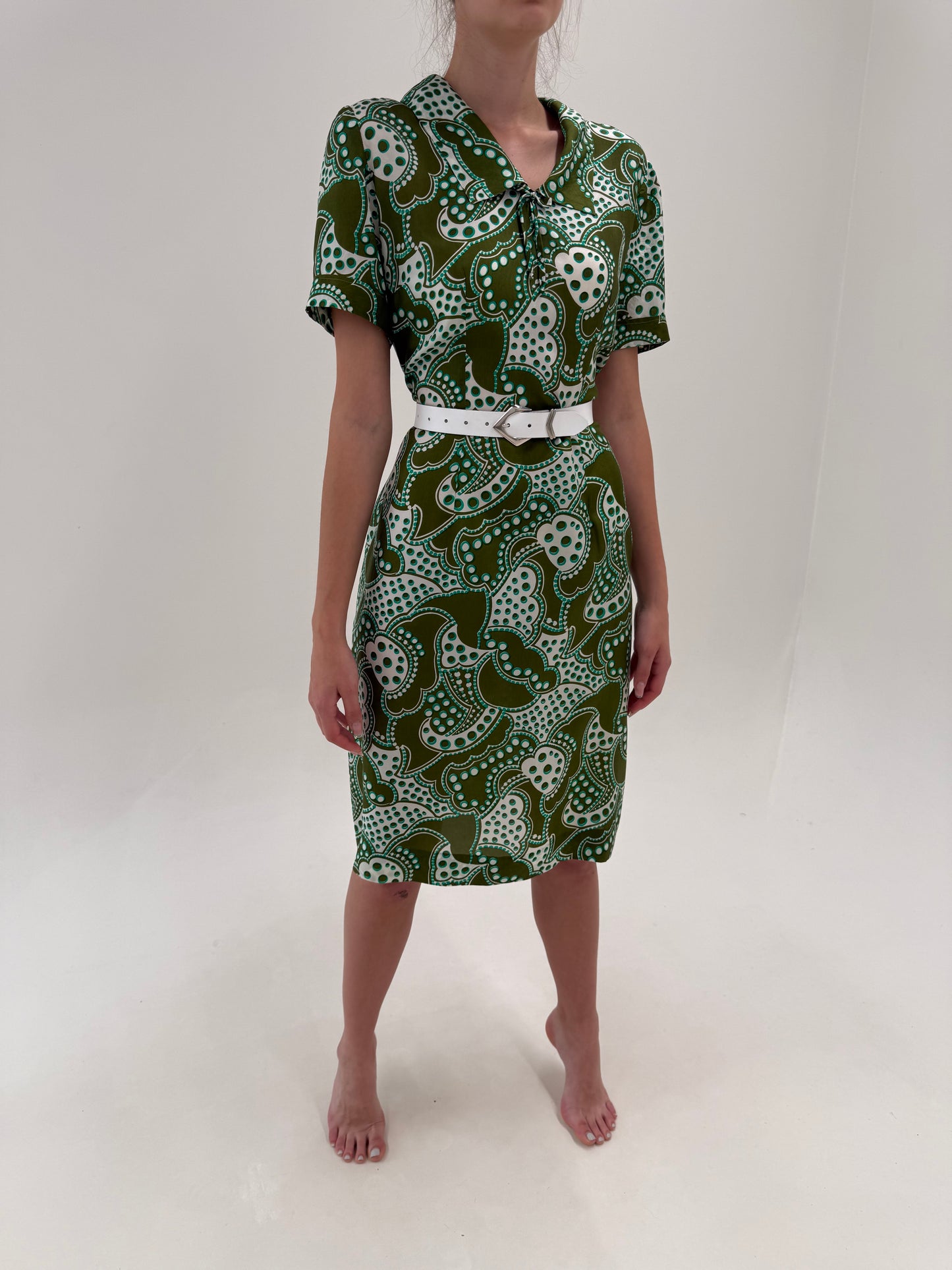 Rochie vintage din mătase naturală cu influențe de ani 60