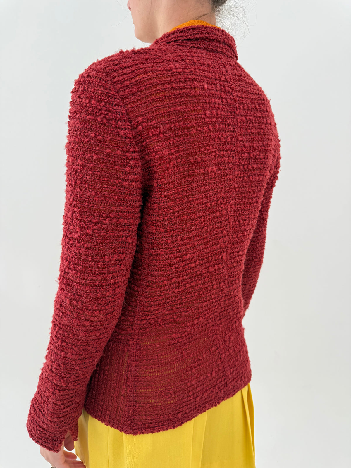 Sacou vintage knitted boucle gros de lana in culoare superbă Burnt Sienna