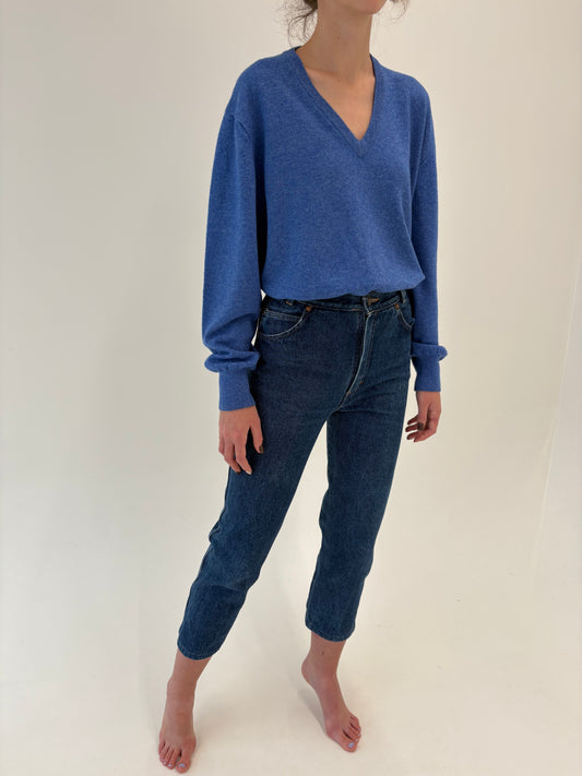 Jeans vintage premium petite classic wash cu talie ultra înaltă