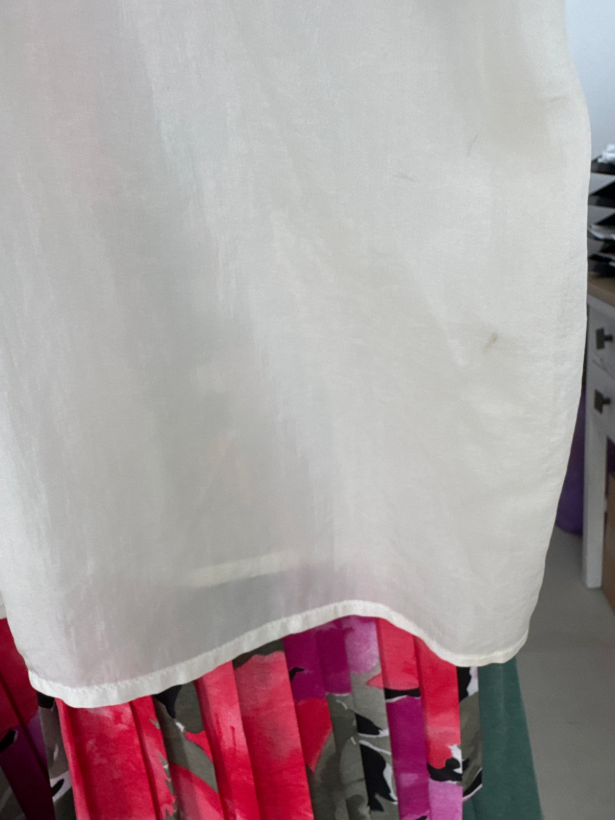 Tricou din mătase naturală în croi retro modern butter white