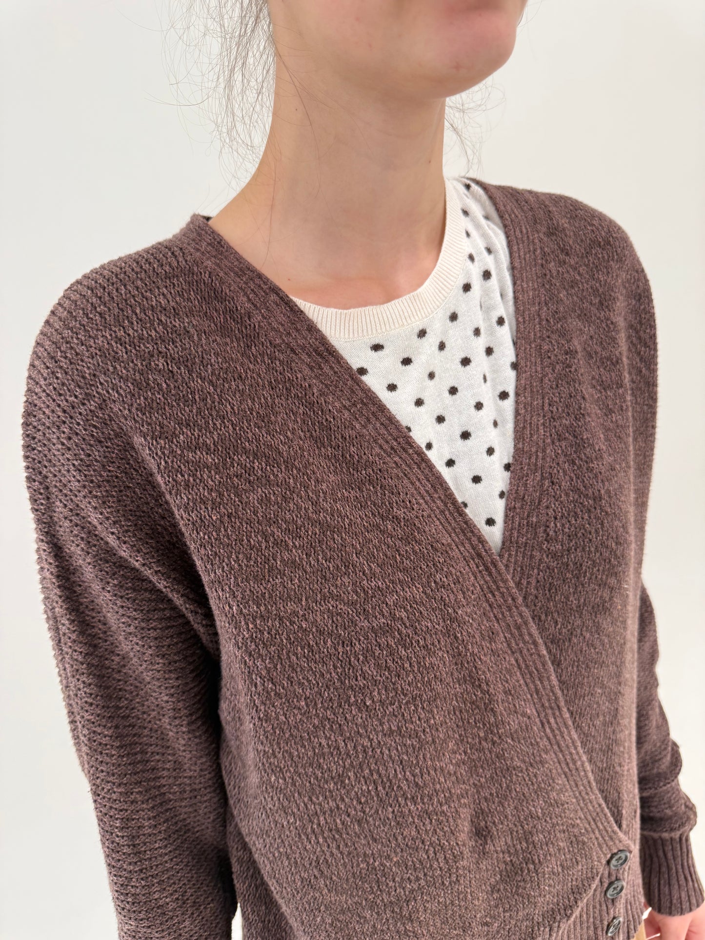 Soft knit Ralph Lauren chocolate brown din bumbac