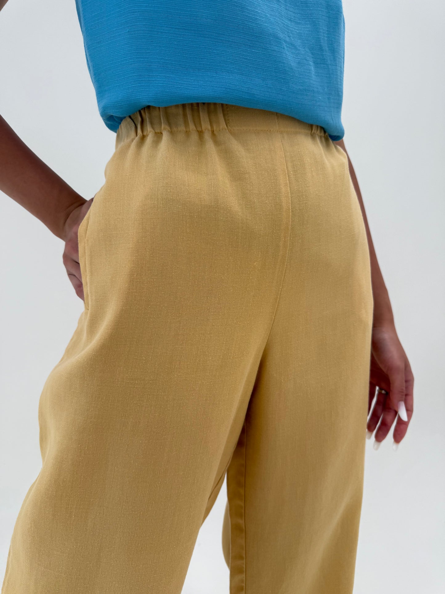 Pantaloni de brand super premium camel din in excepțional