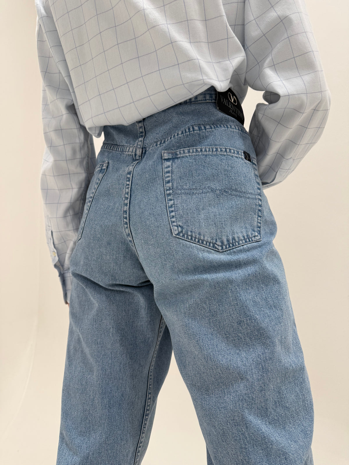 Jeans Valentino vintage classic wash and fit din bumbac plin