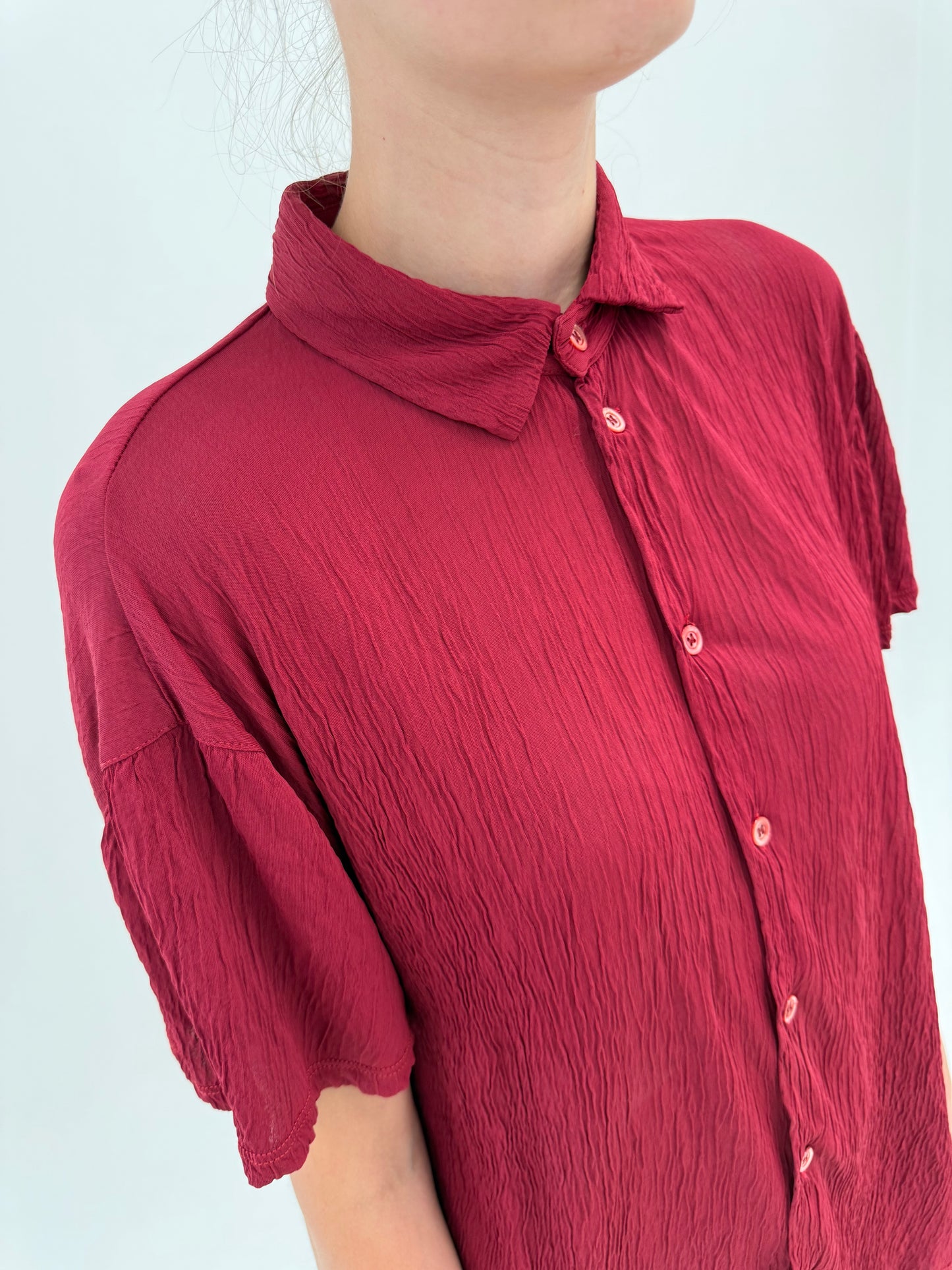 Cămașa ultra luxury Armani burgundy no iron in croi clasic atemporal