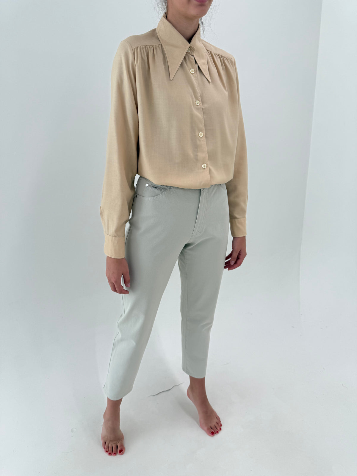 Pantaloni ultra confort modelatoru silver gray cu talie ultra înaltă