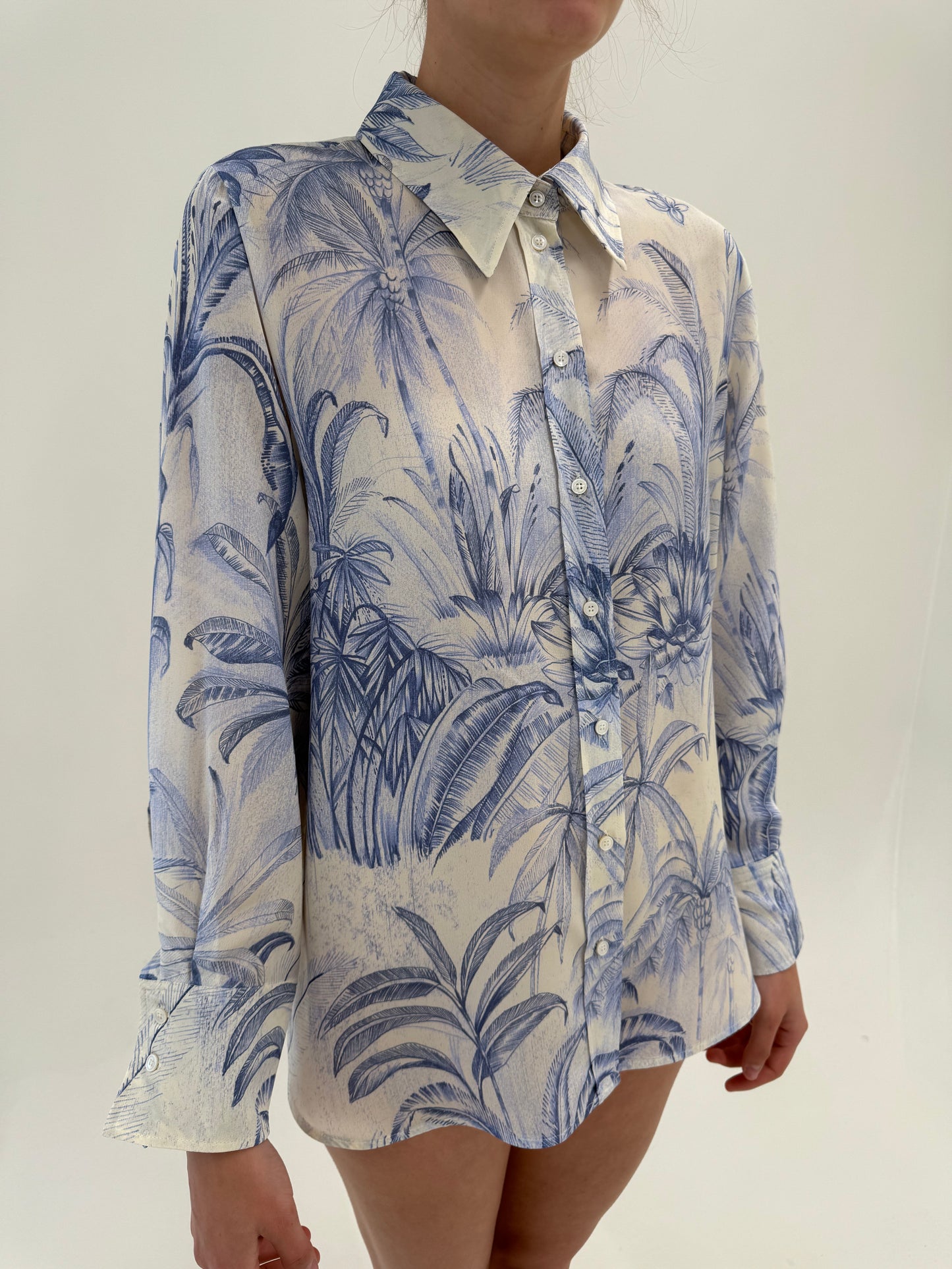 Cămașa Marella by Max Mara noua nude cu print superb din mătase naturală