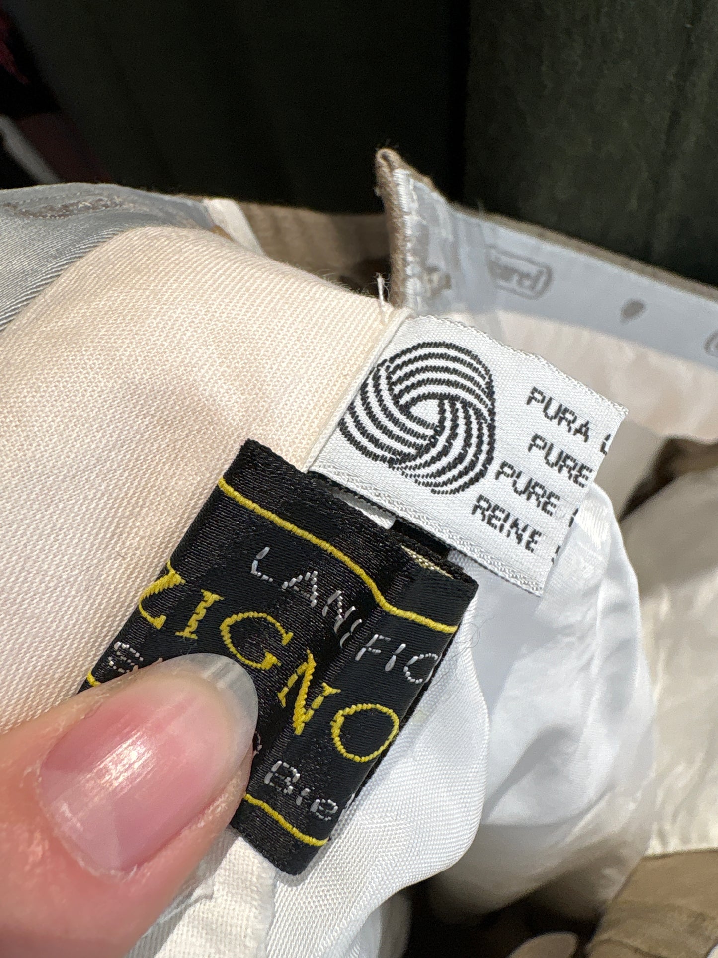 Pantaloni luxury Cacharel light taupe bude din stofita excepțională de primăvară