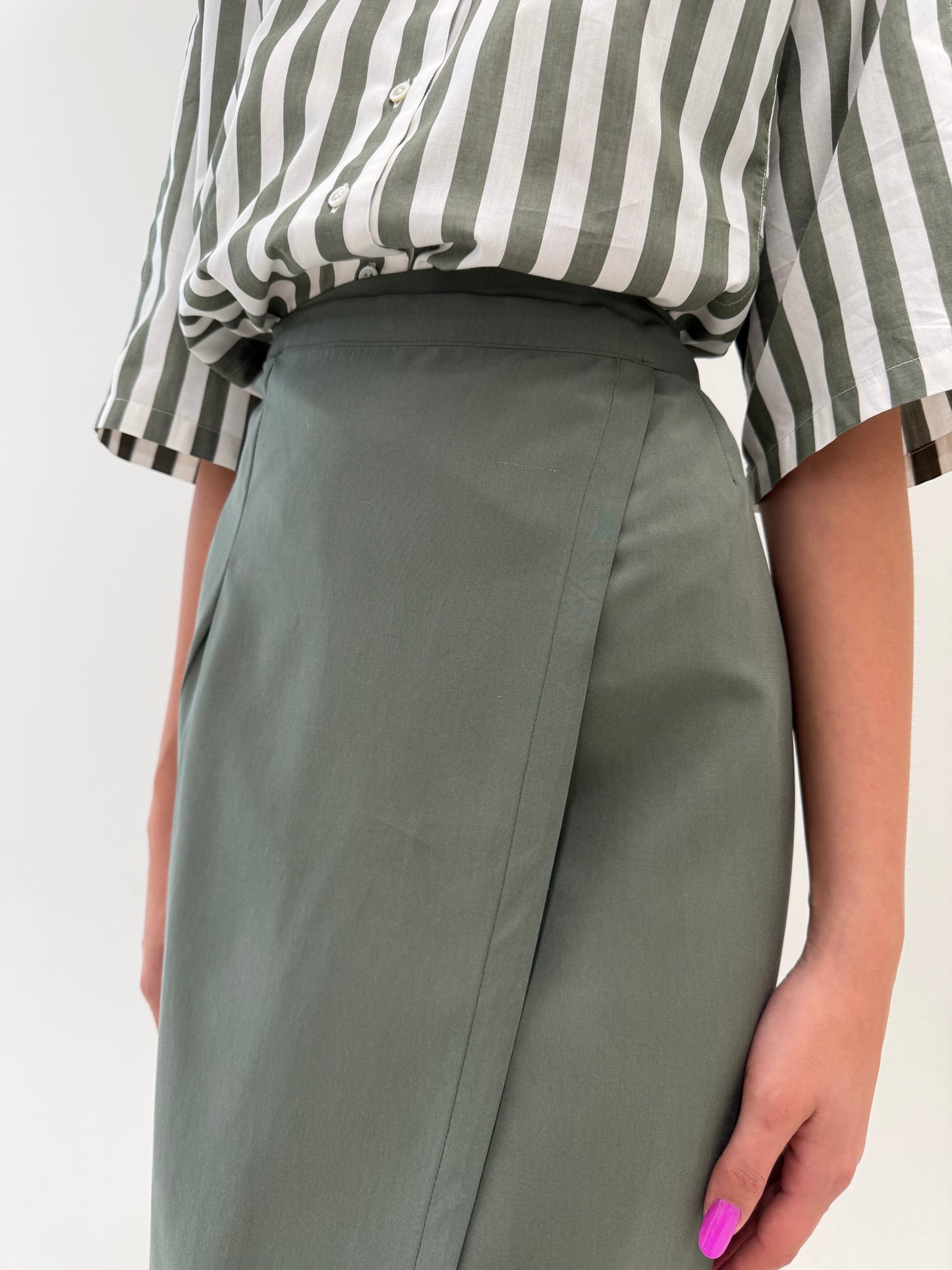Fustă vintage petrecută maxi     Eucalyptus Green
