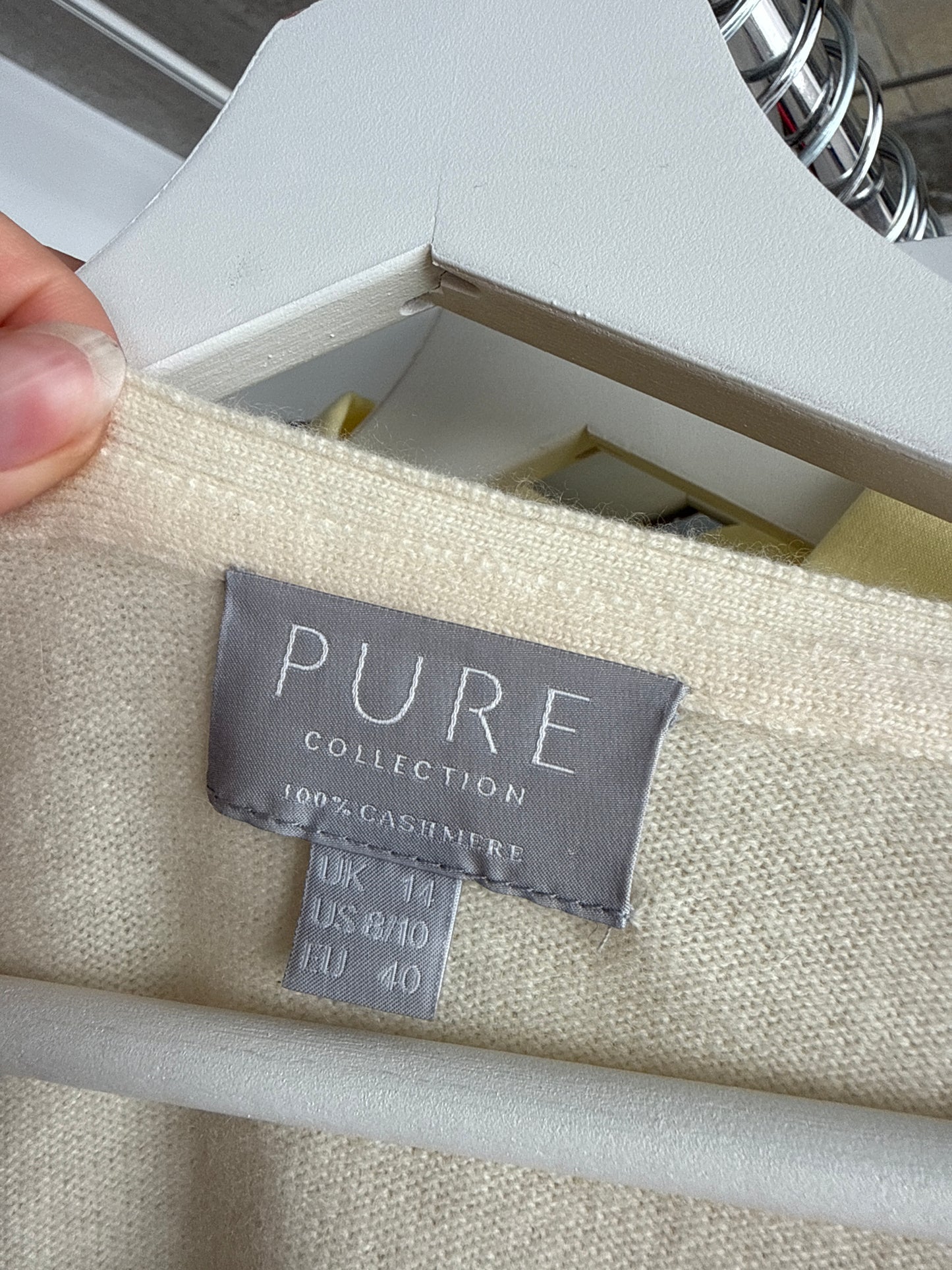 Cardigan din cașmir în degrade de la butter white la galben