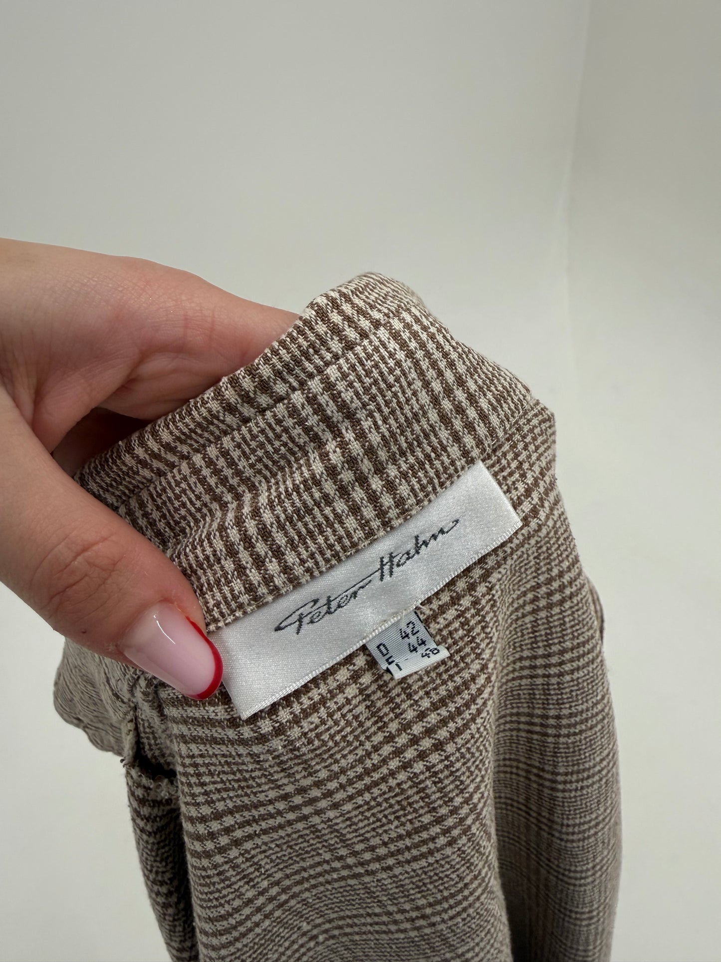 Cămașa groasă din mătase naturală raw în carouri