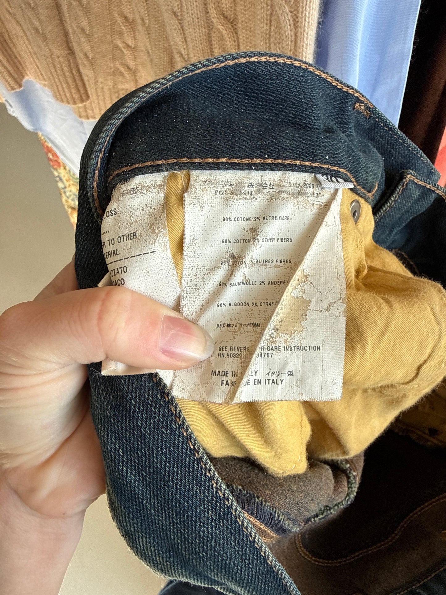 Jeans Prada dark wash bootcut foarte ușor modelatori