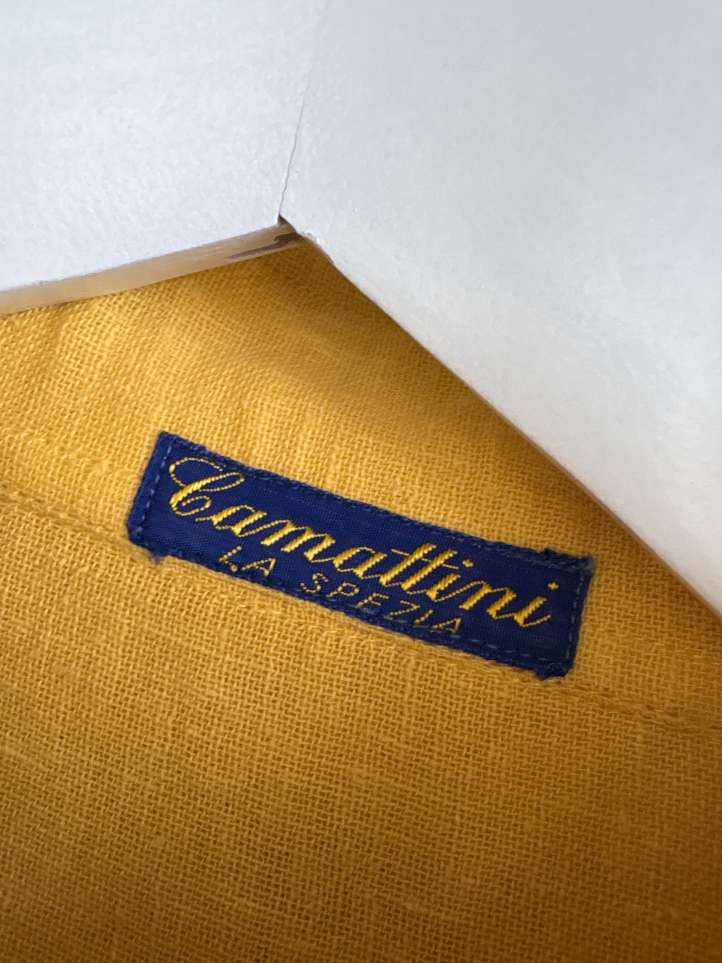 Cămașa vintage italiană de brand super premium butter yellow din in excepțional
