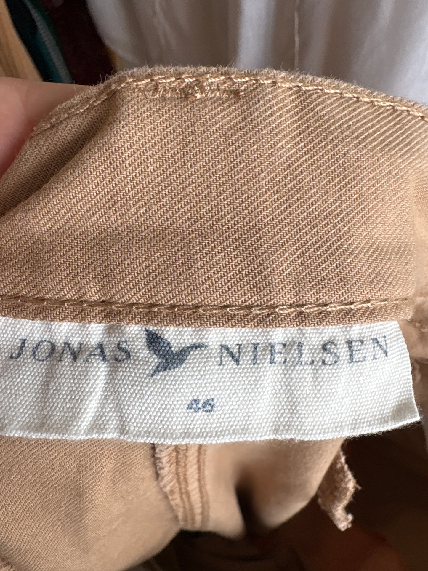 Pantaloni camel din bumbac premium moale cu talie ultra înaltă și solduri generoase