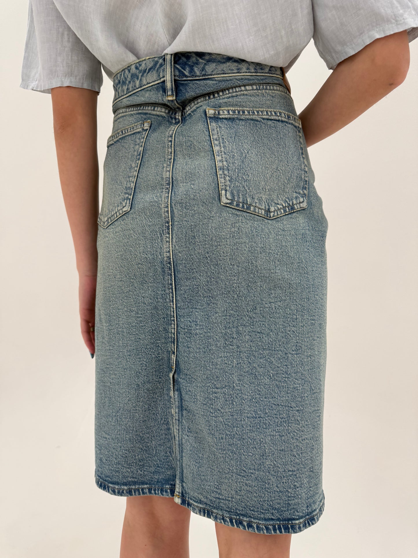 Fustă Ralph Lauren din jeans moale de vară ultra confort