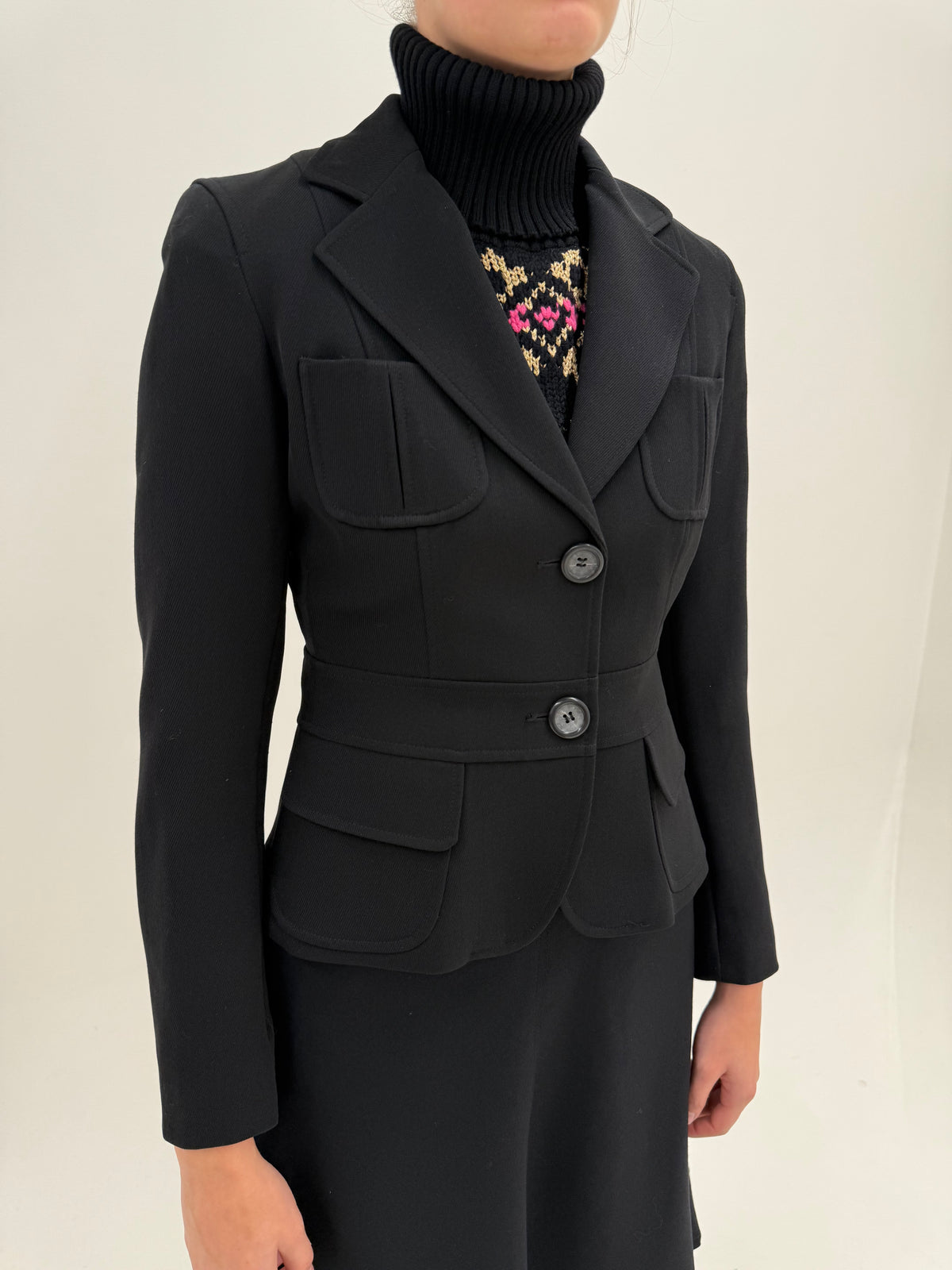 Sacou Max&Co by Max Mara din serj de lana extrafina cu revere late ultra cambrat