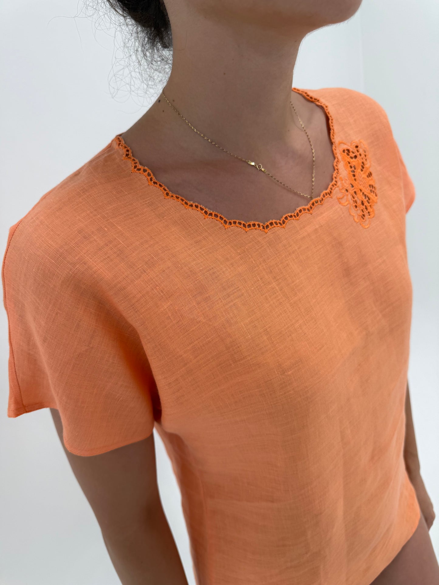 Top excepțional din in Marella by Max Mara cu broderie