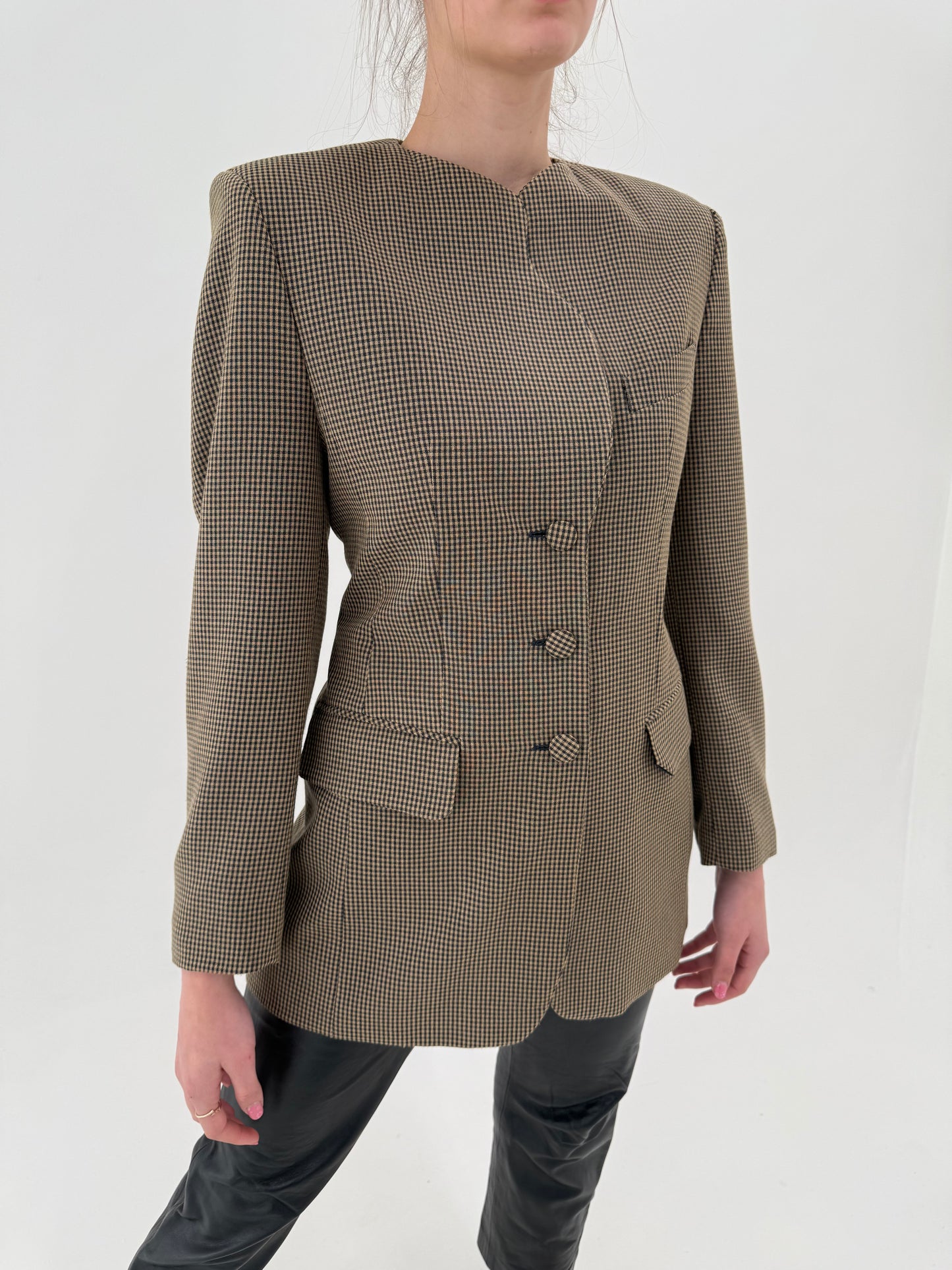 Sacou ultra chic italian camel în croi retro modern super revenit în trend