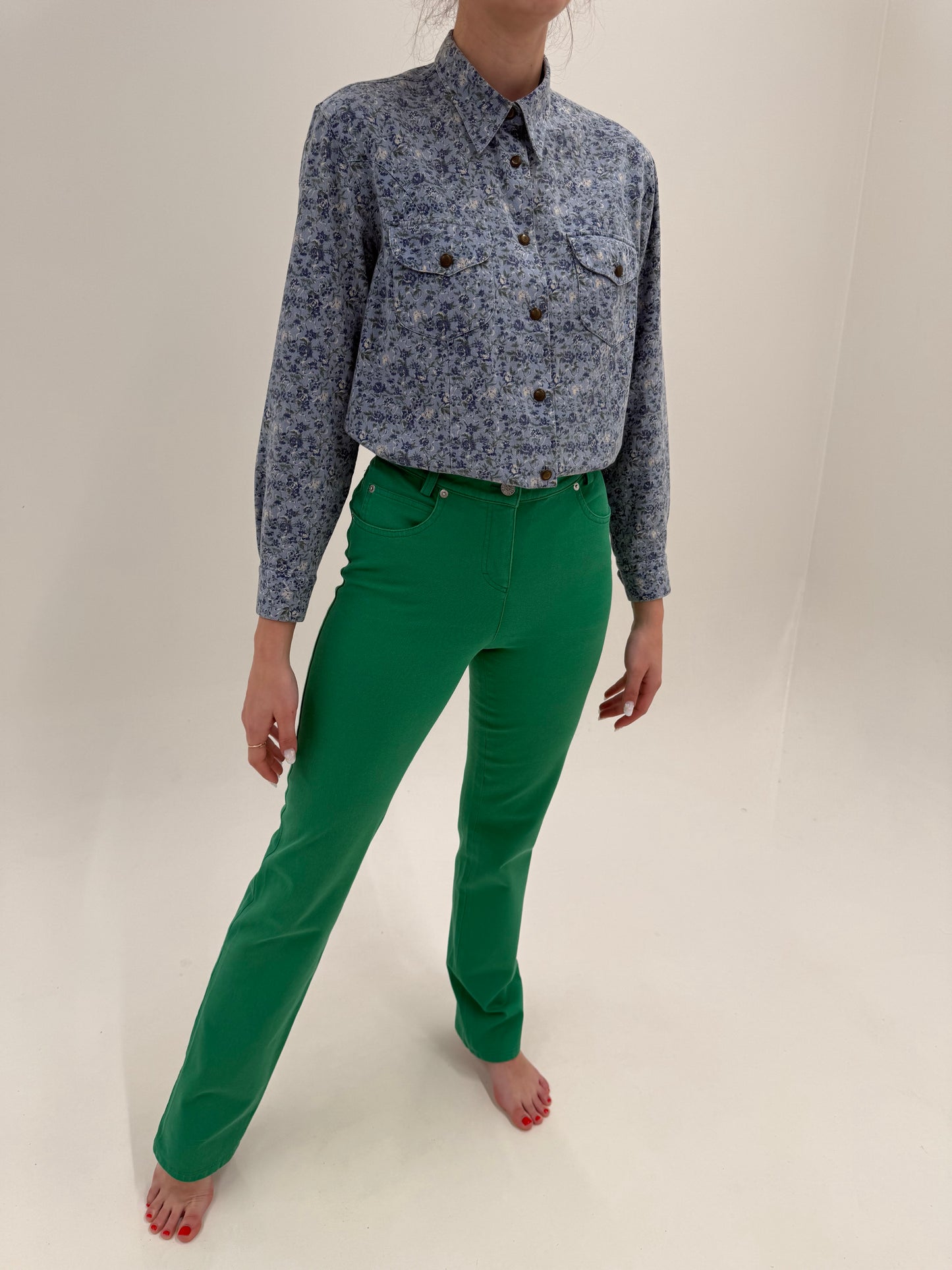 Jeans tall verde smarald luxury Madeleine ultra confort modelatori
