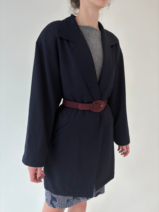 Pardesiu în stil Balenciaga  de brand luxury plus size Marina Rinaldi din lana extrafina
