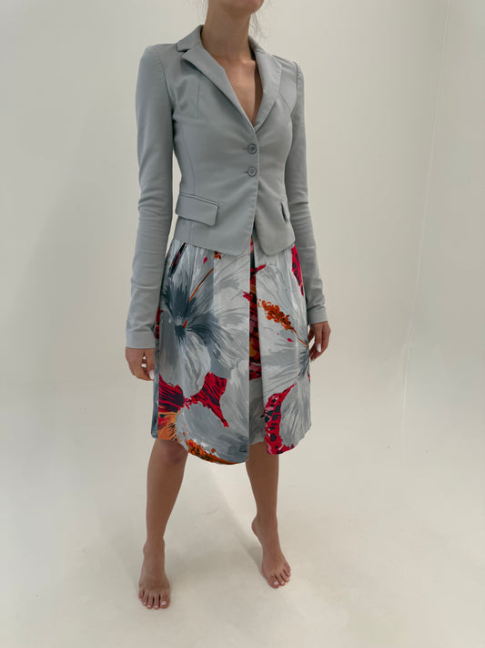 Fustă luxury Blumarine în croi de ani 60 din bumbac structurat cu talie ultra marcată
