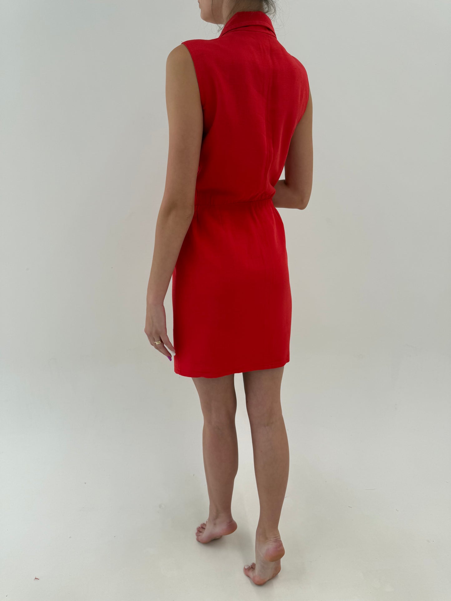 Rochie vintage Yves Saint Laurent de arhivă sfârșit de ani 80 din pânză în croi petrecut