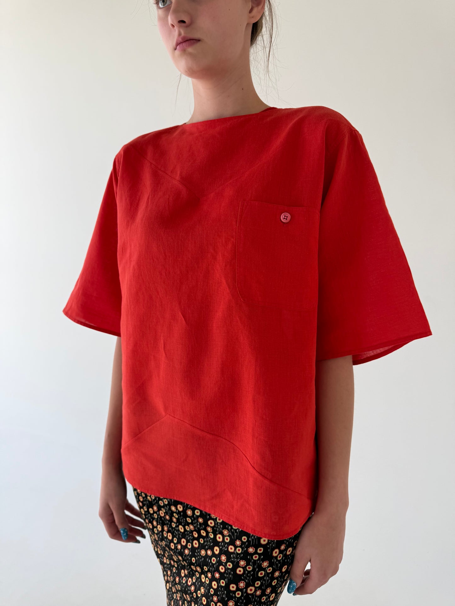 Top vintage din in Max Mara cherry red in croi