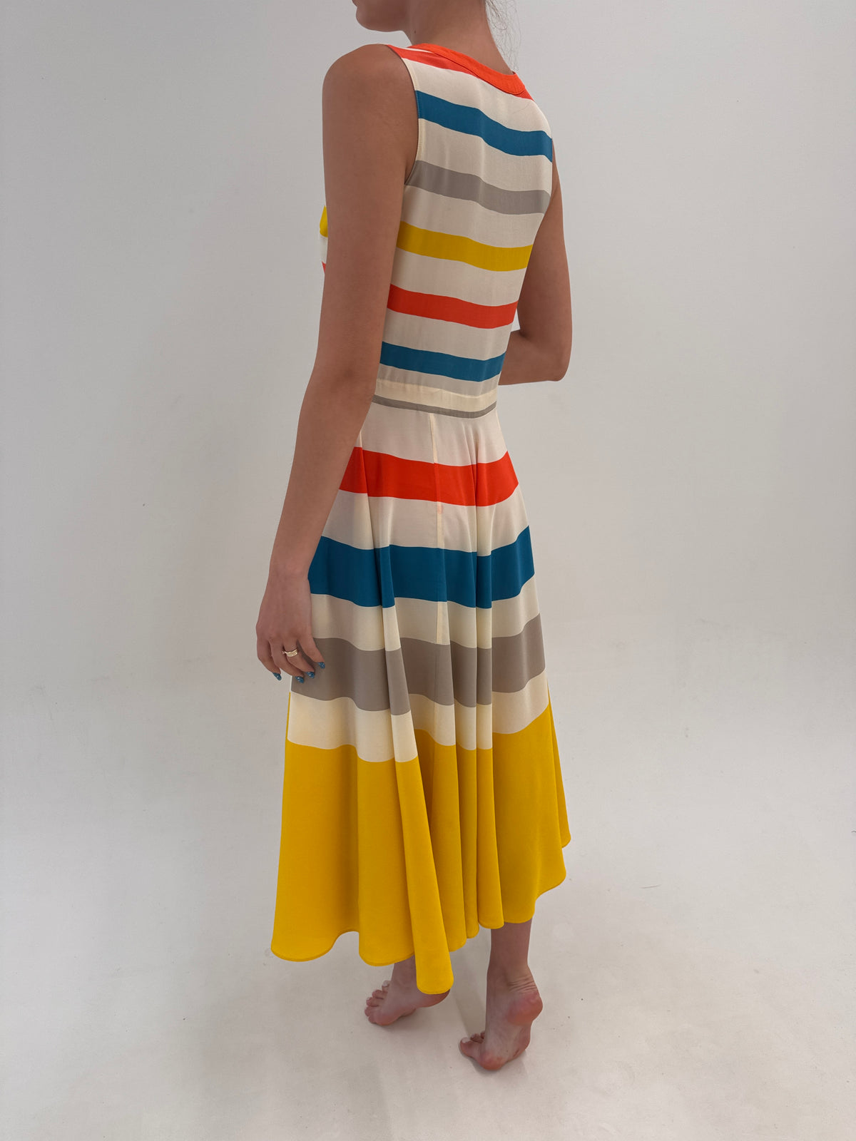Rochie maxi Marc Jacobs din mătase naturală din mătase naturală în dungi