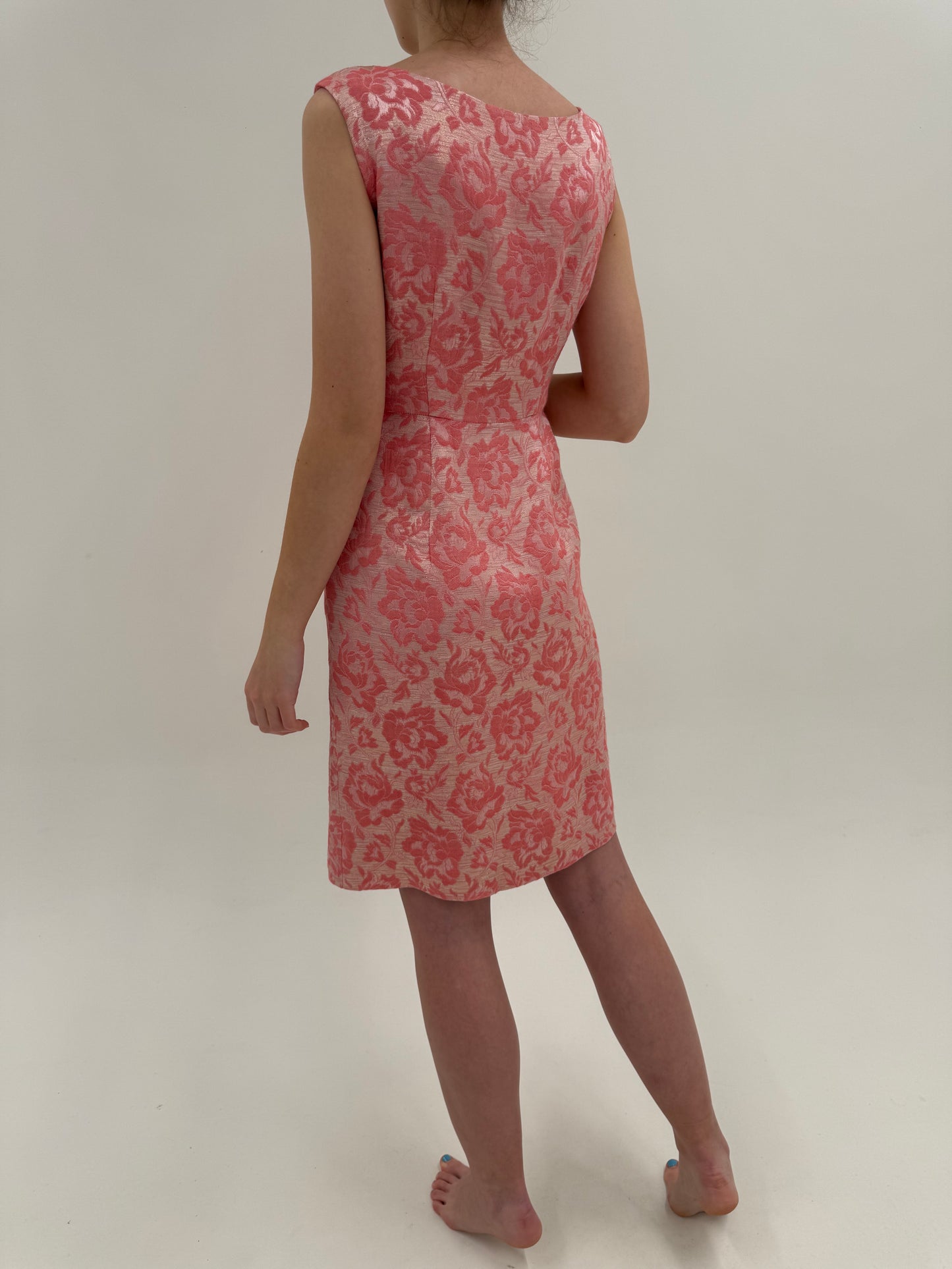 Rochie Old vintage early 60s din jacquard de mătase naturală