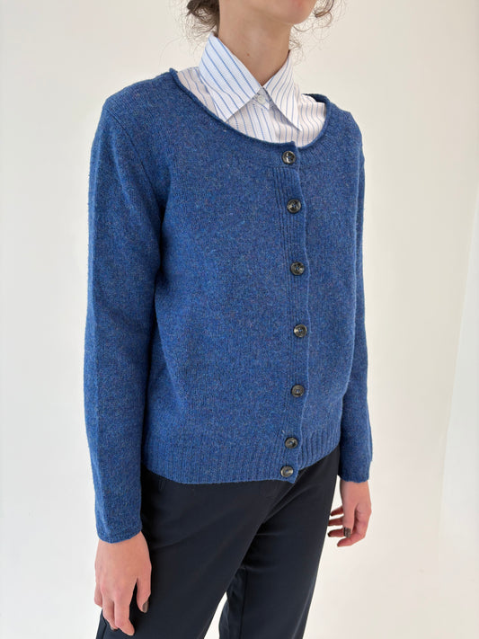 Cardigan Jeans blue din lana groasă multiply