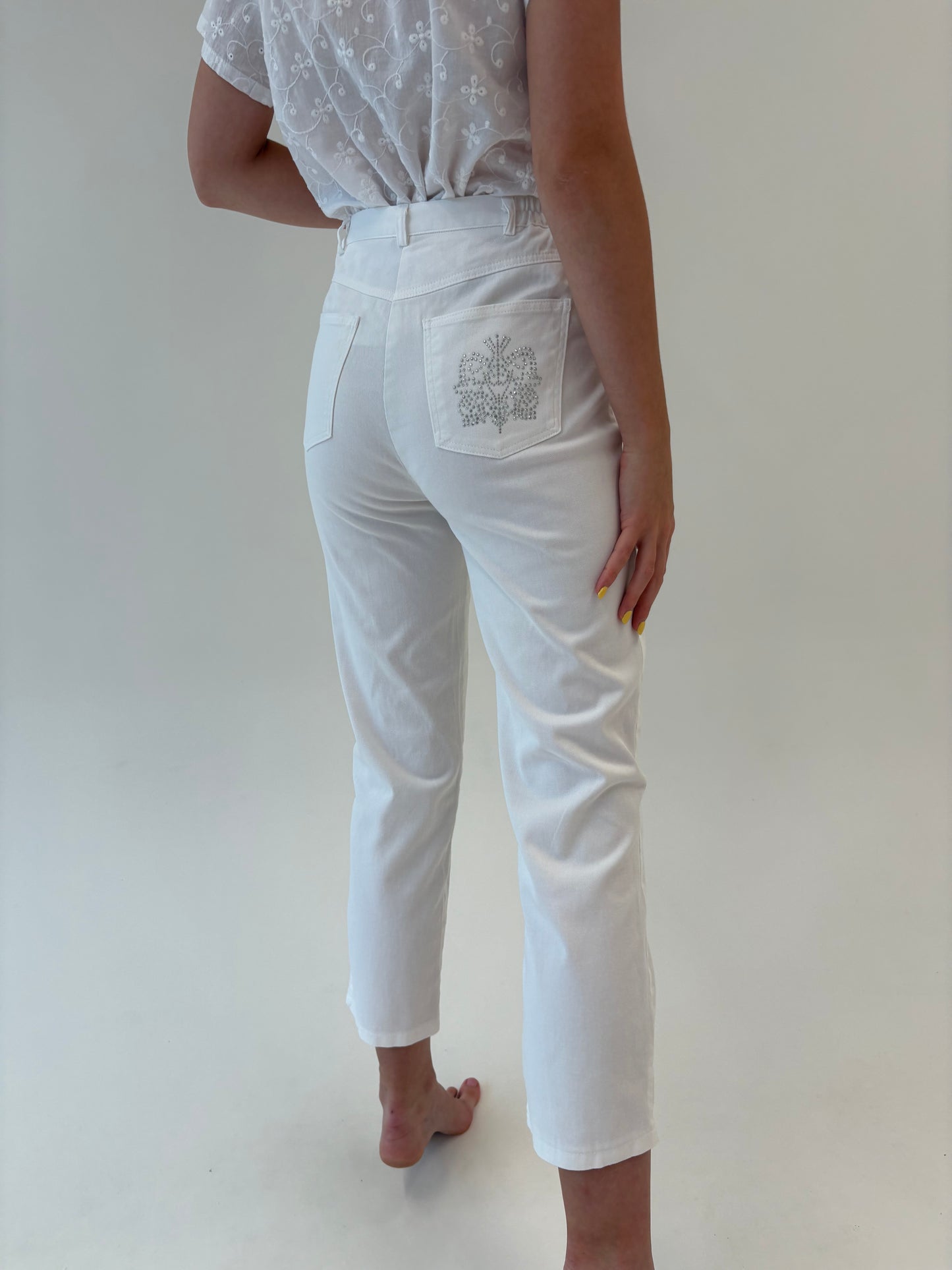 Jeans vintage modelator petite cu talie înaltă