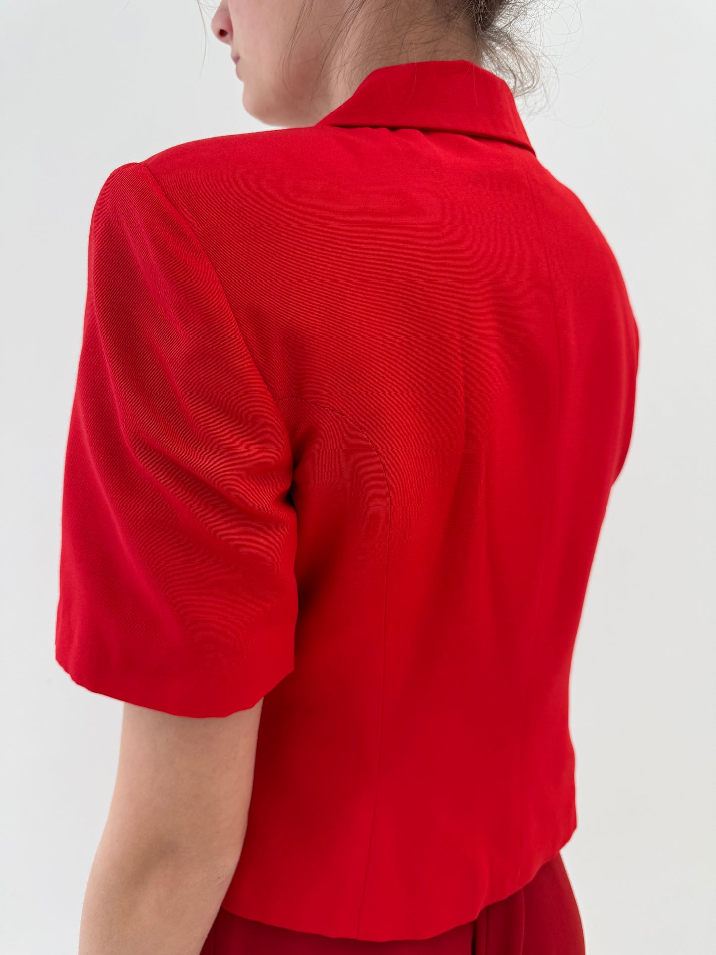 Sacou cambrat de sezon cald cherry red