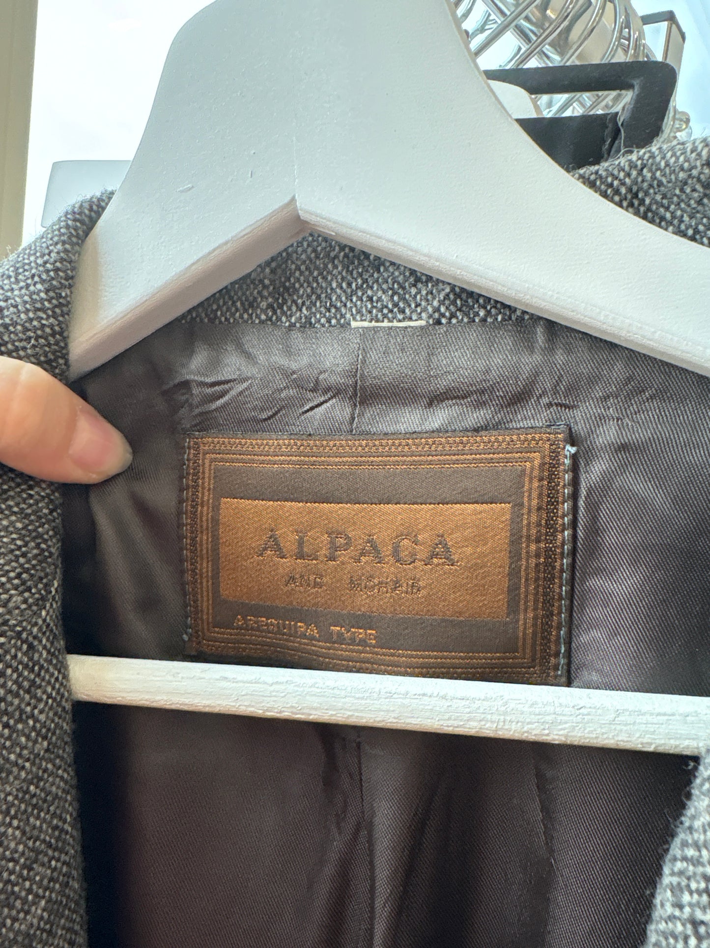 Sacou luxury petite din tweed de alpaka și mohair cu inserții burgundy