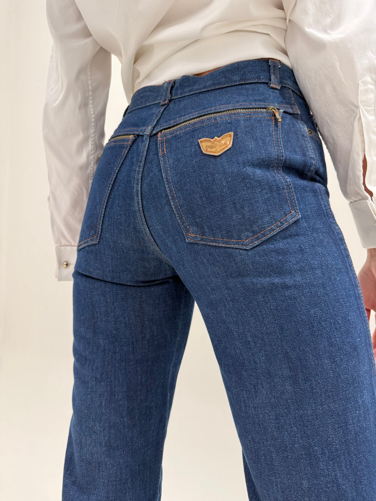 Jeans old vintage tall din material excepțional straight leg darker wash