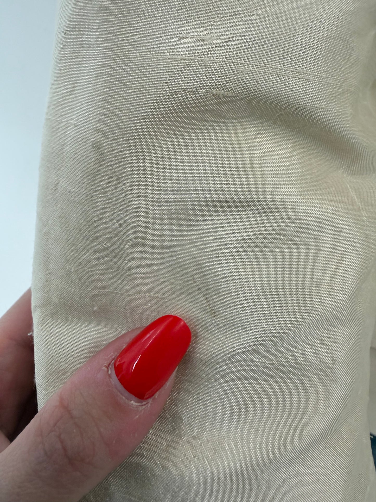 Sacou butter white cambrat din mătase naturală