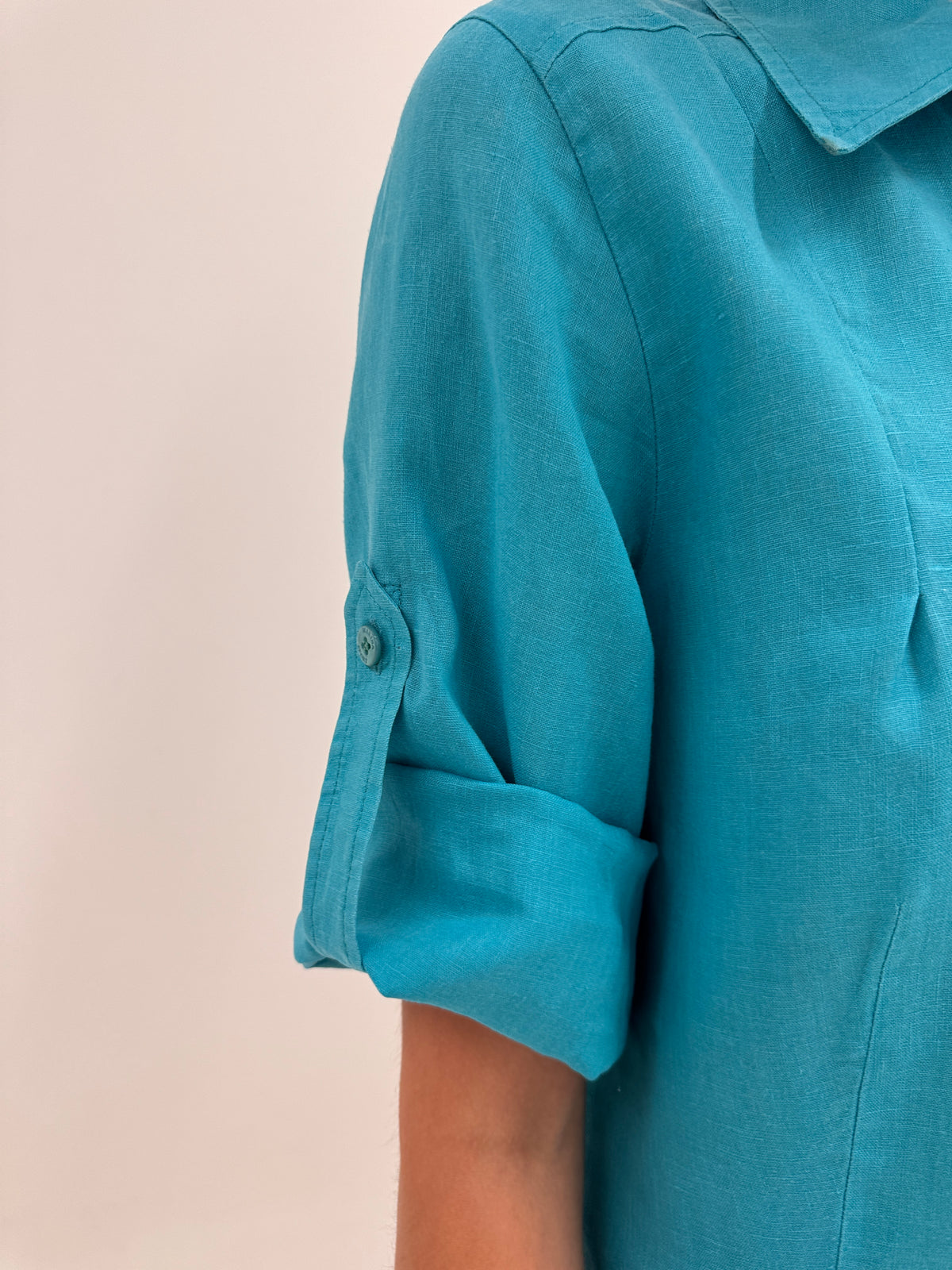 Tunica de brand luxury plus size Marina Rinaldi din în aqua blue