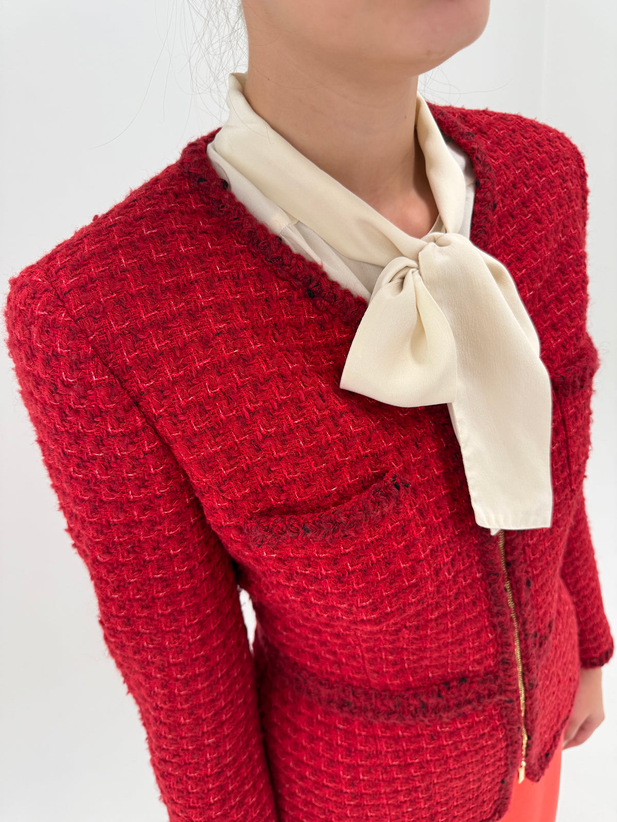 Sacou Luisa Spagnoli din tweed excepțional de lana în stil Chanel