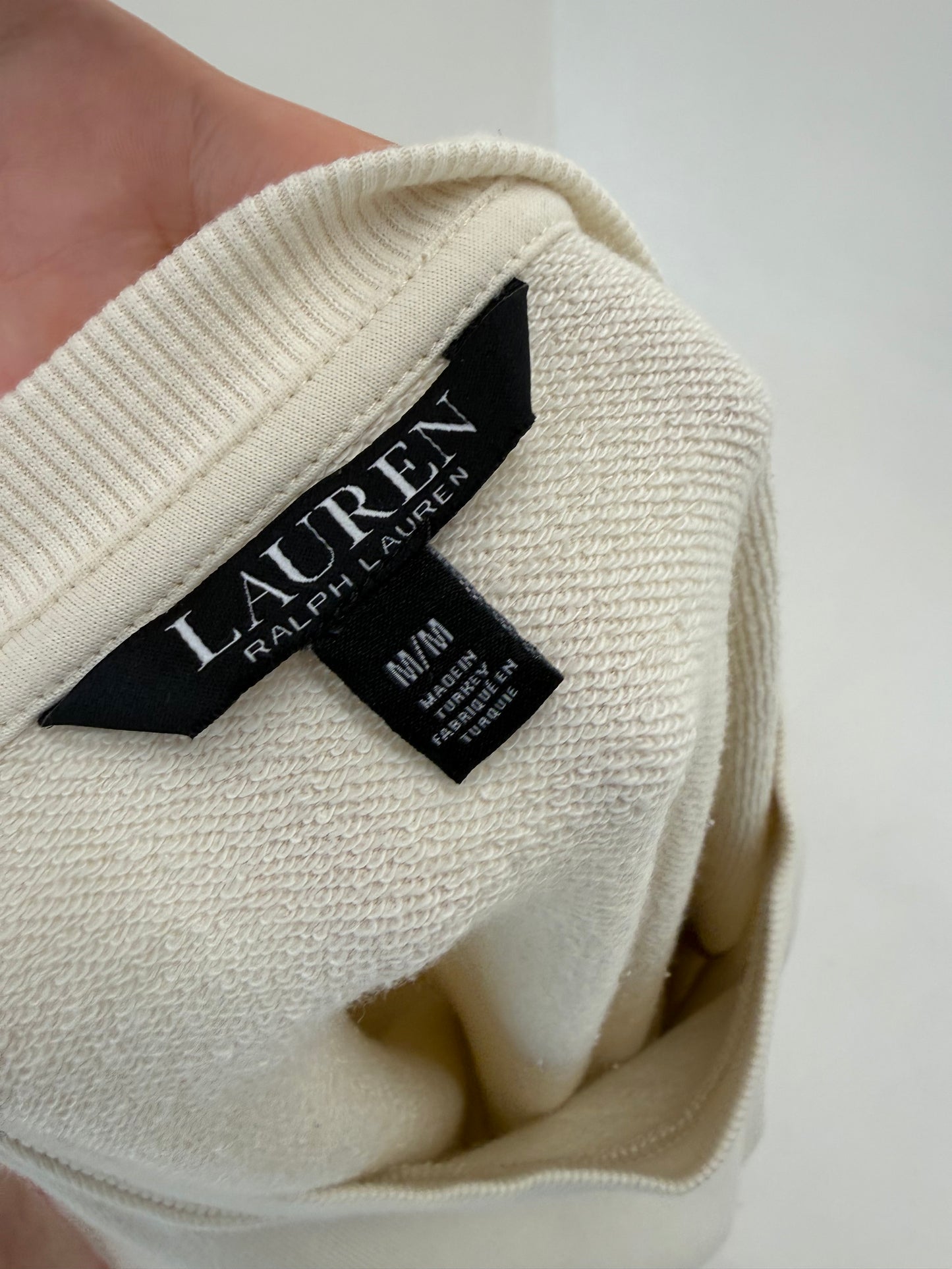 Bluză sport Ralph Lauren off white din material excepțional în croi oversized