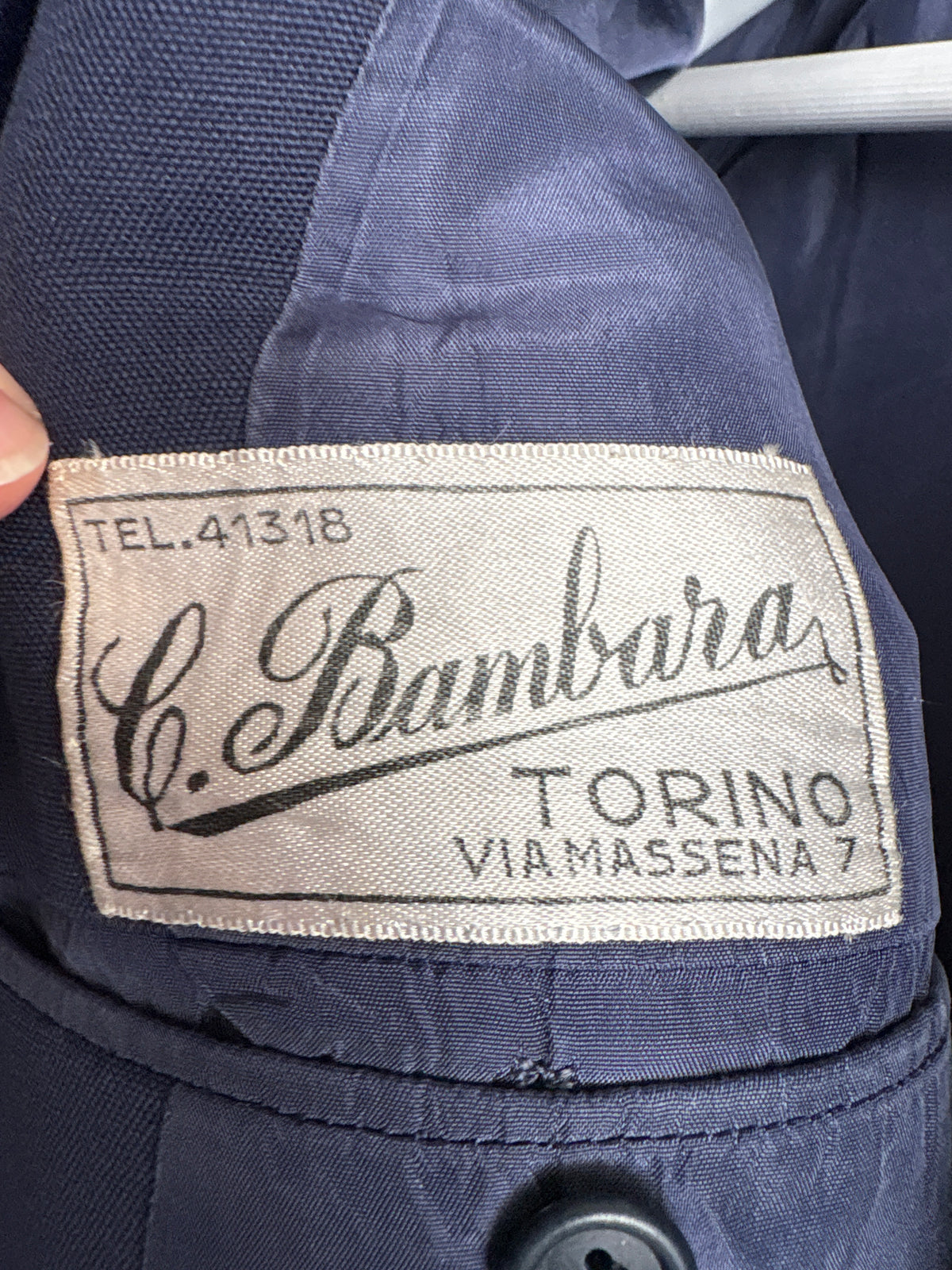 Sacou vintage italian Navy blue în croi actual din lana extrafina tall