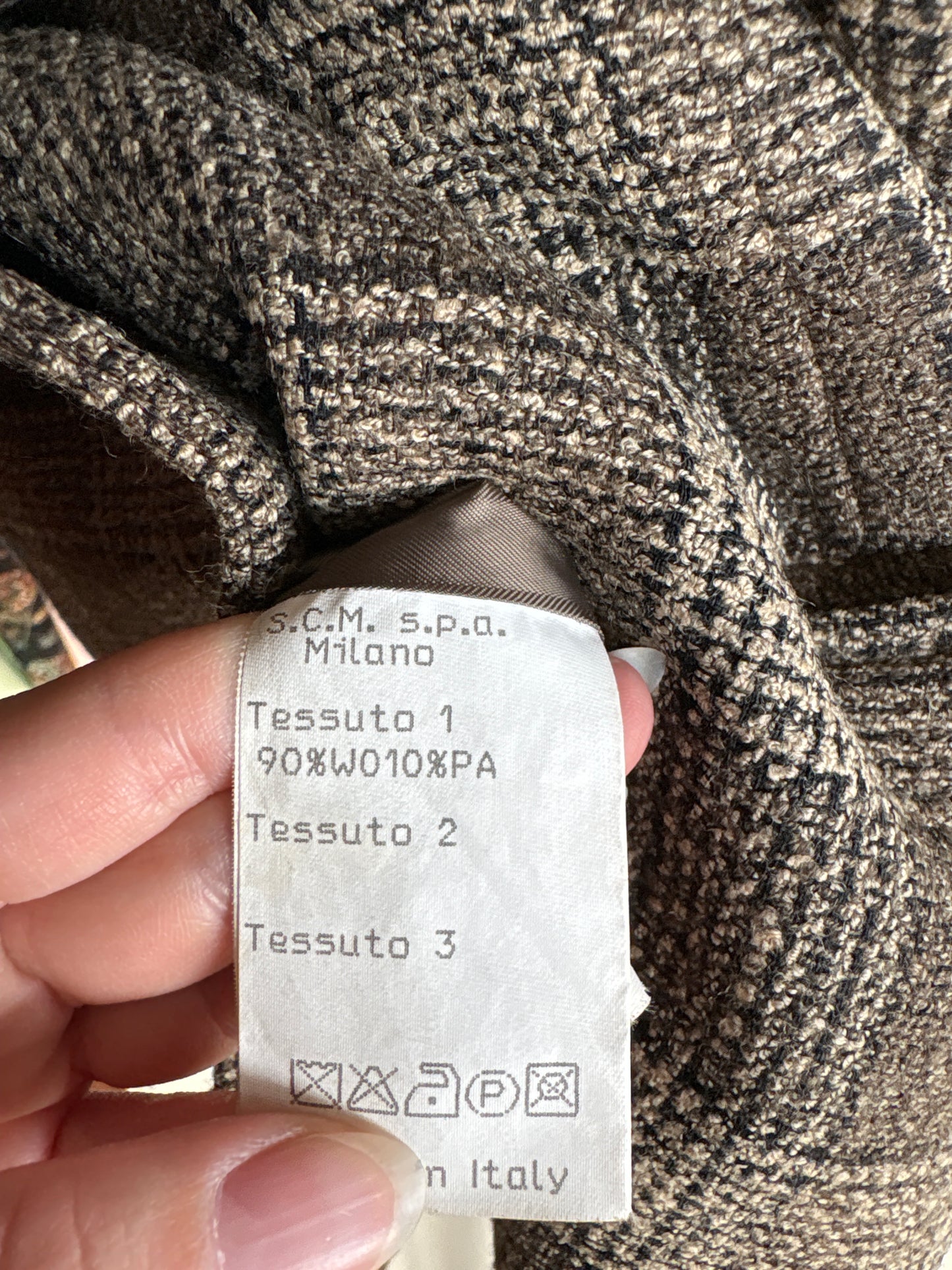 Sacou premium italian în croi lung minimalist ușor cambrat din tweed de lana