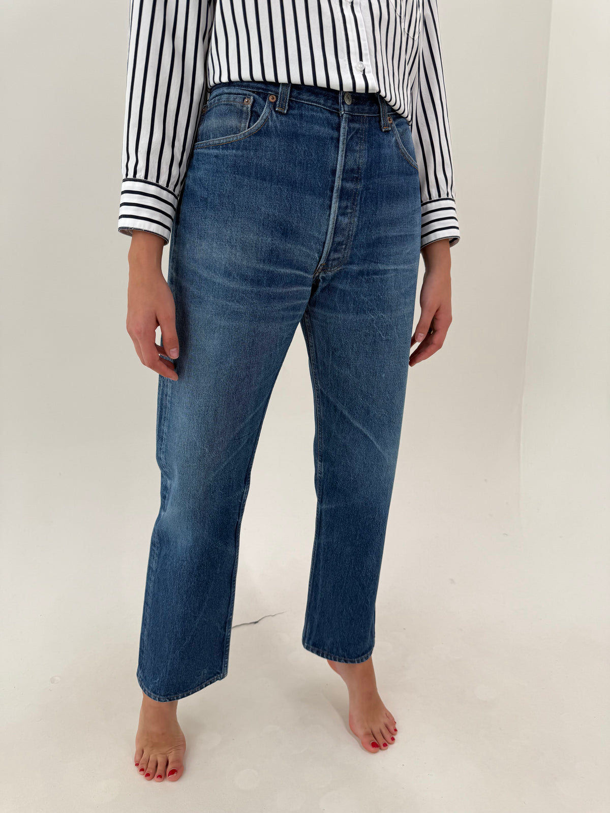 Jeans vintage Levi’s 501 XX din bumbac gros cu talie ultra înaltă tall