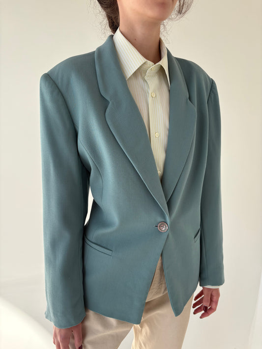 Sacou super premium italian ușor cambrat baby blue din lana excepțională
