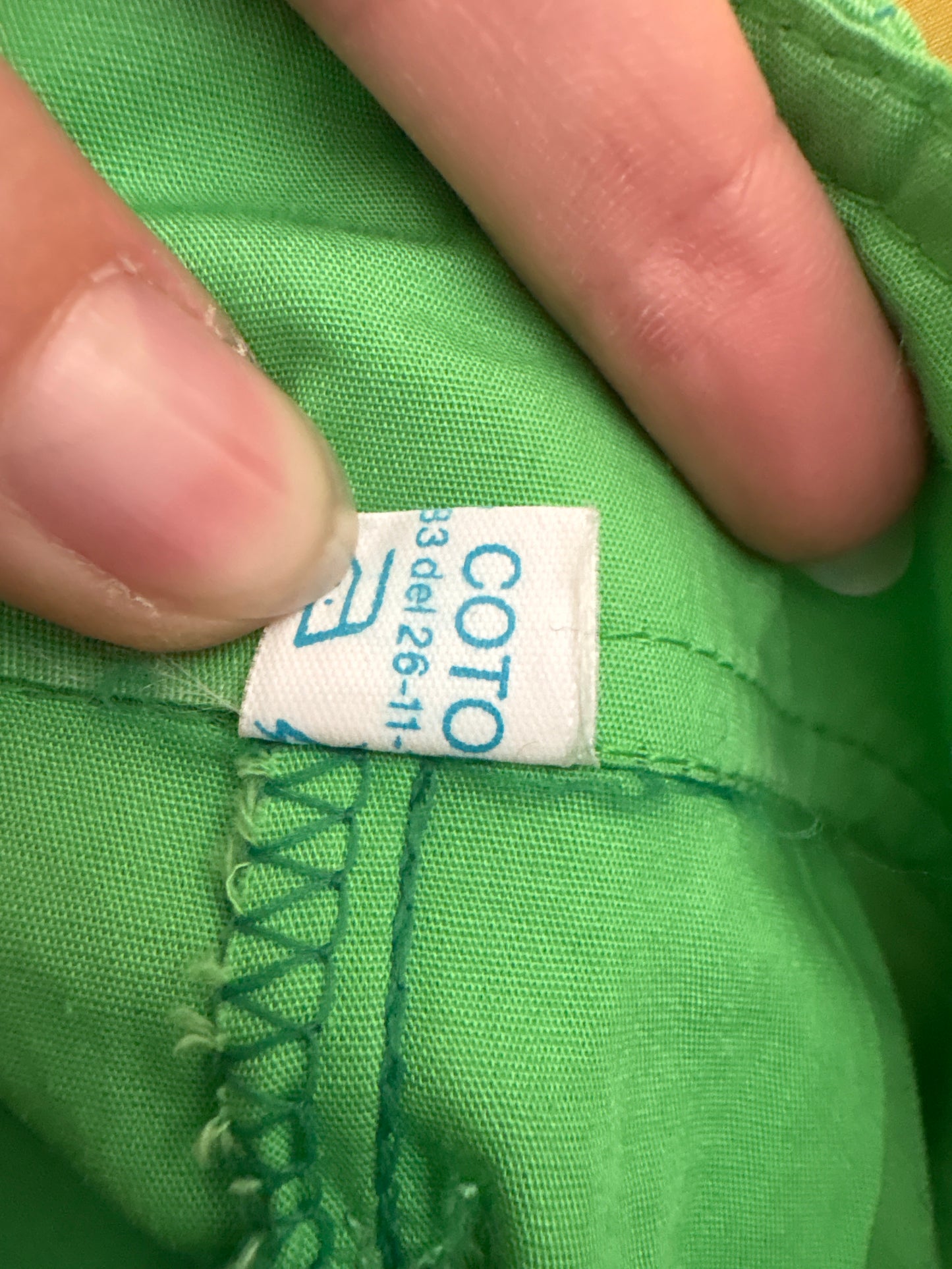 Fustă verde tare vintage în croi deosebit asimetric din pânză de bumbac