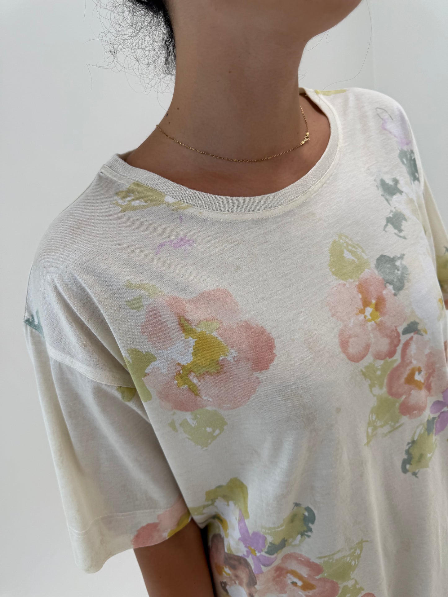 Top de brand premium italian din bumbac in croi oversized și culori pudrate