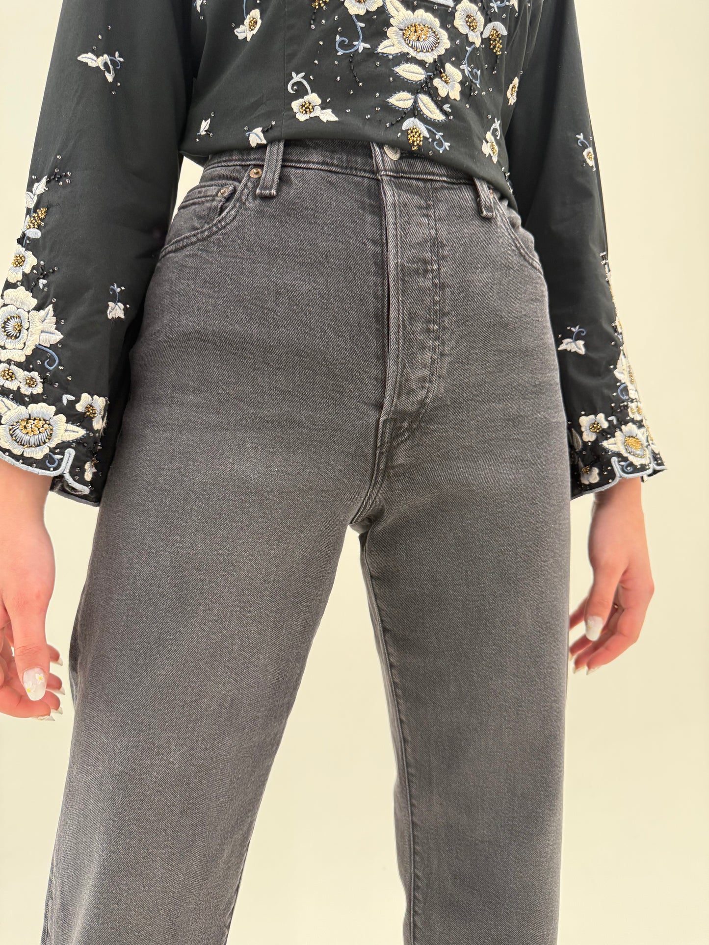 Jeans Levi’s Ribcage straight ankle modelatori cu talie ultra înaltă