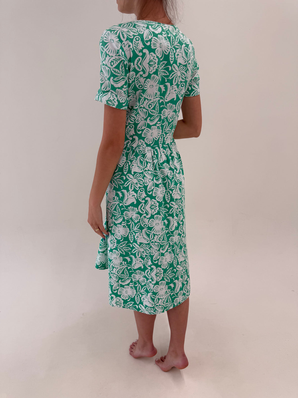Rochie vintage din cea mai fina panzica de bumbac cu buzunare
