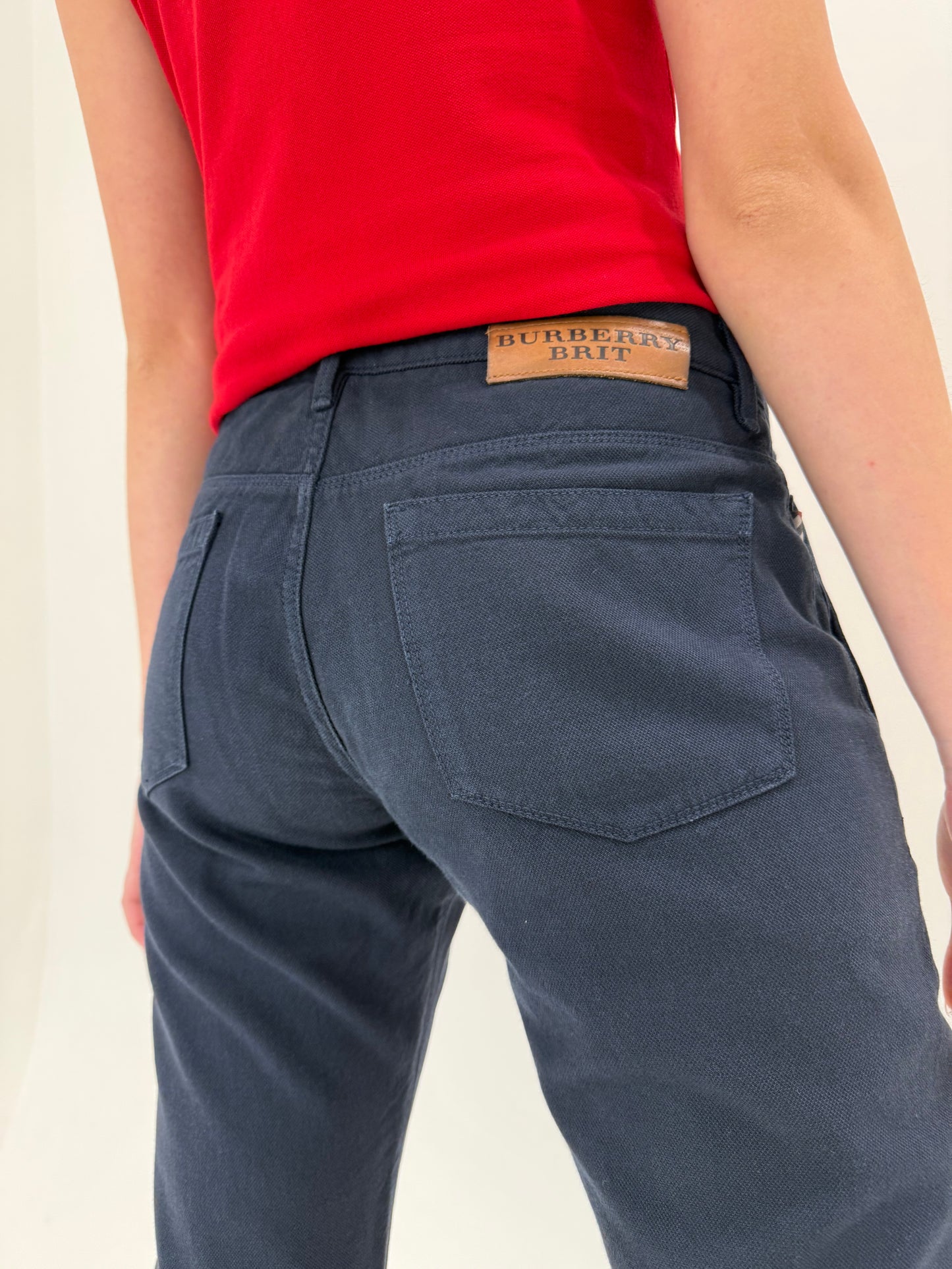 Pantaloni Burberry în croi clasic Navy blue