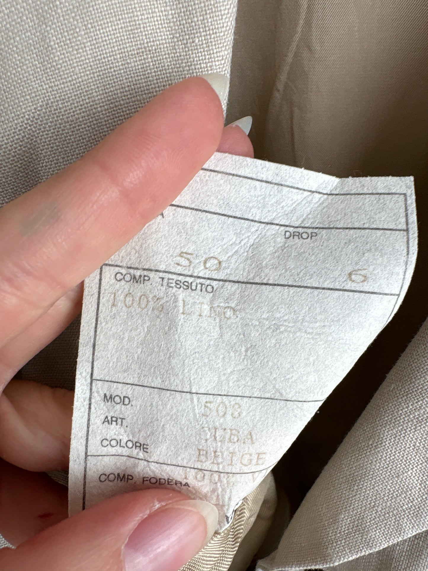 Sacou nude de brand premium italian sartorial în croi actual din panza de in