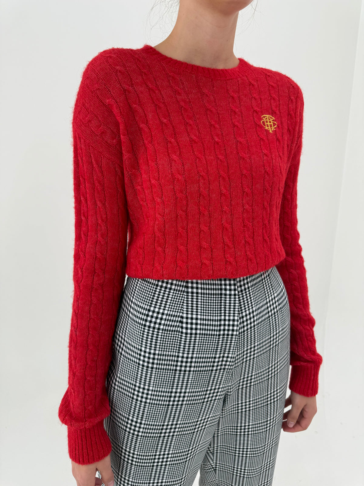 Pulover Tommy Hilfiger cu torsade din lana cu alpaka